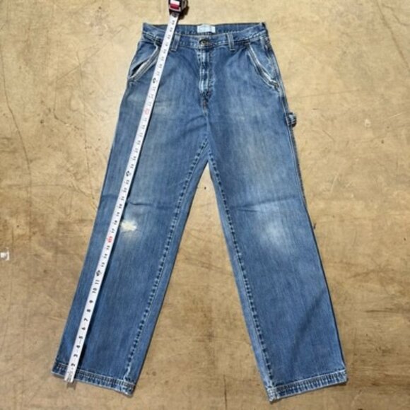 Vintage 90s Levi’s Silvertab Carpenter Faded Dark Wash Denim Blue Jeans 32 X 33 - Picture 8 of 13